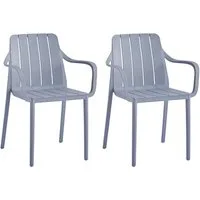 VORTIVO Gartenstuhl stapelbar – wetterfest, bis 200 kg, für Balkon, Terrasse & Esszimmer (2er-Set), bis zu 200 kg belastbar