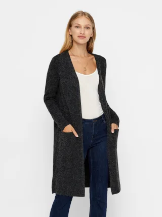 VERO MODA - VMDOFFY LS LONG OPEN CARDIGAN GA NOOS Black - Gr. - XS