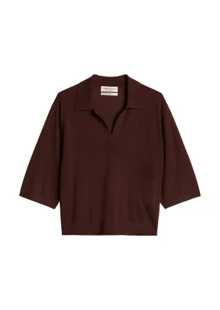 Marc OPolo Casual - MTCWK_Knit Poloshirt Black Cherry - Gr. - S
