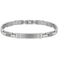 MASERATI Armband Iconic JM218AMF03, 20,5 cm – Herrenarmband aus Edelstahl in Silber, Maskuliner Schmuck mit Gravur & Logo-Detail