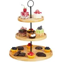 relaxdays Etagere Bambus Etagere mit 3 Ebenen, Bambus, (1-tlg)