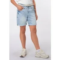 SUBLEVEL Jeansbermudas Damen Denim Bermuda mit Gürtel Sommerhose, Denim Bermuda, Shorts mit Gürtel