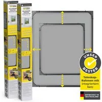 EASYmaxx Insektenschutz-Fensterrahmen ausziehbares Teleskop-Insektenschutzgitter,  anthrazit, (2-St), Fliegengitter Fenster, mit vormontierten Rahmen, Moskitonetz
