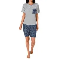 Normann Pyjama Damen Pflegeoverall kurzarm mit Reissverschluss am Rücken und am Bein