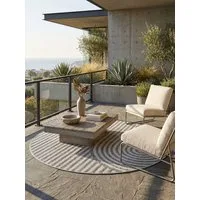 KADIMA DESIGN Teppich VENTOUX Wetterfest UV-Beständig Balkon Waschbar Strapazierfähig, Rund, Höhe: 5 mm, Grau, 80x80 cm, Outdoor Terrasse Strapazierfähig Pflegeleicht Robust