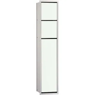 Emco Asis 150 Unterputz WC-Bürstengarnitur 975027450 809 mm, Türanschlag links/rechts, aluminium/weiß