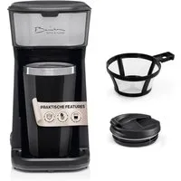 Barista Filterkaffeemaschine Barista Single-Kaffeemaschine 450W schwarz mit To-Go Becher, 0.4l Kaffeekanne, Coffee to go Maschine - tragbare Kaffeemaschine, Reise-Kaffeemaschine