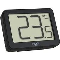 TFA Dostmann Raumthermometer Digitales Thermometer, schwarz zur Temperaturkontrolle in Innenräumen