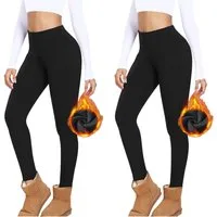 Blusmart Thermoleggings Fleece-Thermo-Leggings (Fleece-Leggings, 2-tlg., Sport-Leggings mit hoher Taille und Bauchkontrolle, 2-teiliges Set) Sporttauglich und flexibel