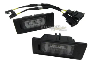 2x Original Audi LED Kennzeichenbeleuchtung + CanBus Anschluss Adapter Kabel #8K