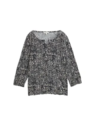 Tom Tailor - Crinkle Blusenshirt mit Muster navy abstract dot design - Gr. - L
