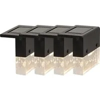 STAR TRADING LED Solarleuchte Solar-Wandleuchte Bubbly Fence, Tageslichtsensor, LED fest integriert, Warmweiß, 4er-Set, bubbly Acrylteil, Dämmerungssensor