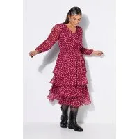 Studio Untold Midikleid Midikleid bequemer Shape Chiffon Dots