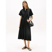Tommy Hilfiger A-Linien-Kleid SMOCKED CO MIDI S/S DRESS