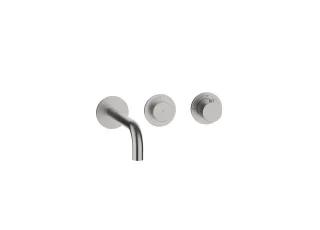 Herzbach MODUL7 PUSH Thermostat Waschtisch-Wandbatterie Farbset 210mm Edelstahl, 70.702103.1.09 70.702103.1.09