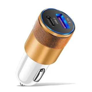 3.1A USB Car Charger Type C Fast Charging Phone Adapter Dual-Port Charging For Xiaomi Huawei PD Phone Charger Adapter So
