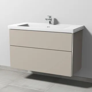 Sanipa 3way Waschtischunterbau zu Villeroy & Boch Subway 3.0 Waschtisch mit 2 Auszügen, Kaschmir-Mat BP8491U