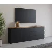 OTTO home Sideboard Modo, Breite 200 cm, moderne grifflose Kommode 2Türen/3 SK, Schubladenkommode mit viel Stauraum, Einlegeböden verstellbar