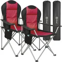 HOMECALL Campingstuhl Hochlehner Klappstuhl Gartenstuhl Angelstuhl mit Angenehme Polsterung (Packung, 2 St), bis 150 KG, mit Seitentasche und Getränkehalter für Camp Garten Balkon