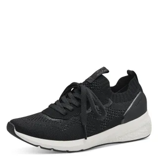 Tamaris - Da.-Schnürer black metallic - Gr. - 37