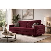 MOEBLO Schlafsofa CALIFORNIA, Sofa aus Samtstoff Couch für Wohnzimmer Sofagarnitur Polstersofa Wohnlandschaft Velours 230x96x97cm, mit Bettkasten und Schlaffunktion