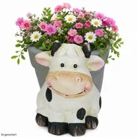 MamboCat Pflanzschale Übertopf Niklas Kuh Blumen Pflanzen Magnesiumoxid innen Ø16cm Garten