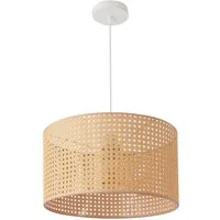 lux.pro Hängeleuchte, »Shrewsbury« Pendelleuchte 1xE27 Rattan-Optik Beige / Weiß