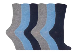 Damen 6er Pack nicht elastische Diabetikersocken mit handgekettelten Zehennähten