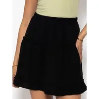 SASSYCLASSY Minirock Musselin Rock mit Volant Damen Rock mit elastischem Bund aus Baumwolle Altrosa