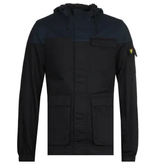 Lyle & Scott Jet Black Jacke mit Kontrastpasse