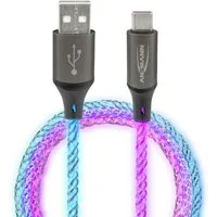ANSMANN AG Ladekabel 100 cm USB-A auf USB Typ C mit LED-Licht USB-Kabel, (100 cm)
