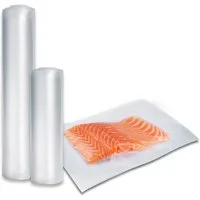 Caso Vakuumier-Folienrollen 1235 50x Folienbeutel+2 Folienrollen, Zubehör für alle Balken-Vakuumierer der Caso Modelle, Rommelsbacher, LAICA, WMF, Gastroback, Foodsaver Genio, Solis