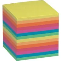 Folia Notizzettel Zettelbox Ersatzeinlagen 90x90x90mm farbig sortiert