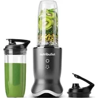 nutribullet Smoothie-Maker Ultra NB1206DGCC - 1200W, 2 Mixbecher (900&700ml), Grau, 1200 W, Beleuchtetes Bedienfeld, leistungsstark und leise, 2 to-go Deckel