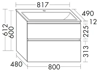 Burgbad Keramik Waschtisch-Set Accura PG3 Eiche Natur/Taupe, SGVJ081F6077C0040 SGVJ081F6077C0040