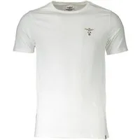 Aeronautica Militare T-Shirt Dehnbares weißes Herren T-Shirt mit Rundhals und