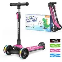 besrey Dreiradscooter Kinder Scooter Kinder Roller Kinderroller ab 2 jahre faltbar, Alle drei Räder mit LED, Kinderscooter mit ABEC-7 Kugellager