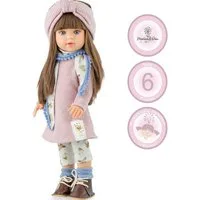 Marina & Pau Anziehpuppe Ronja 40 cm mit langen braunen Haaren und Vinylkörper für Kinder