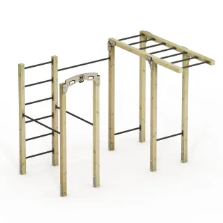 Outdoor Fitnessgerät FIT Base 815 - Massive Klimmzugstange für Garten Training - Robustes 9x9 cm Massivholz Sportgerät für Zuhause von Wickey