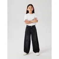 Name It 5-Pocket-Jeans NKFROSE für Mädchen mit Destroyed-Effekt und hohem Bund normal, Denim, Abriebeffekte, Reißverschluss
