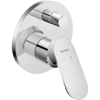 Duravit Wave Fertigmontageset WA4210008010 Unterputz-Wannenarmatur, Umsteller mit automatischer Rückstellung, chrom