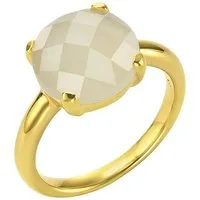 Jamelli Fingerring 925 Silber vergoldet mit Mondstein