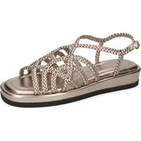 Melvin & Hamilton Vim 2 Leder-Geflochtene Schuhe für Damen Sandale Keilabsatz, Echtes Leder, Von Hand geflochten