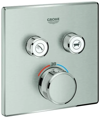 GROHE Thermostat Grohtherm SmartControl 29124 eckig FMS 2 ASV supersteel, 29124DC0 29124DC0