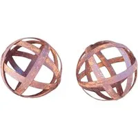 Deko-Impression Dekokugel Zwei Kugeln Dekokugeln aus Flacheisen Gitterkugeln Rostfarben je 10cm (2 St)