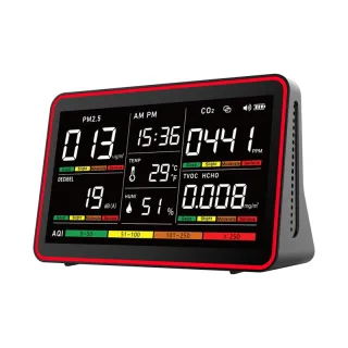 ZA701 7 Inch Large Screen 12-In-1 Air Quality Monitor PM2.5 PM1.0 PM10 CO2 CO Noise Temperature Humidity TVOC HCHO AQI L