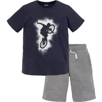 KIDSWORLD T-Shirt & Shorts 2tlg. Set T-Shirt + Sweatshorts (Set, 2-tlg., 2) BIKER-Druck, jedes Teil einzeln tragbar