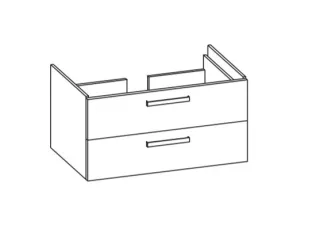 Artiqua 411 Waschtischunterschrank für DuraSquare 235310 Weiß Hochglanz Select, 411-WU2L-D74-7160-12 411-WU2L-D74-7160-125