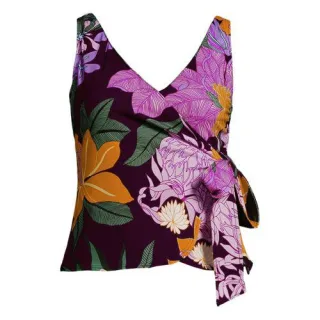 Tankini-Top mit seitlichem Bindeband für Damen in Plus-Größe, Damen, size: plus, Orange, Elasthan/Polyester-Mischung/Nylon-Mischung, by Lands' End