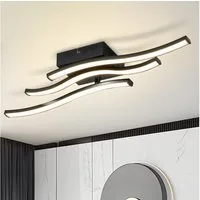 Nettlife LED Deckenleuchte Flur Schwarz Modern 6W Deckenseinbauleuchte 3000K Warmweiß, LED fest integriert, Warmweiß, Schlafzimmerlampe Warmweiß LED Deckenbeleuchtung für Küche Flur